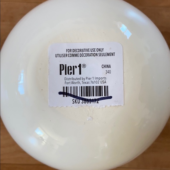 Pier 1 HOME white ceramic decorative sphere - Picture 9 of 12